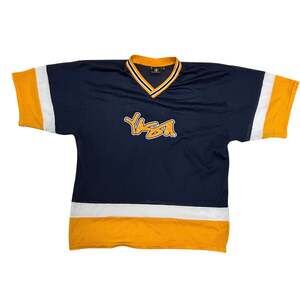 Vintage Yaga Hockey Jersey Medium Blue Made in USA Skateboarding Streetwear 90s